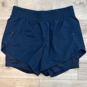 Navy Blue Avía Running Shorts With Built in Spandex Shorts, Size M
